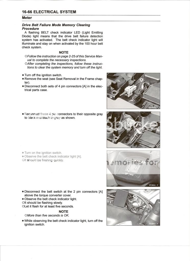 08 Brute Belt Light reset Kawasaki ATV Forum